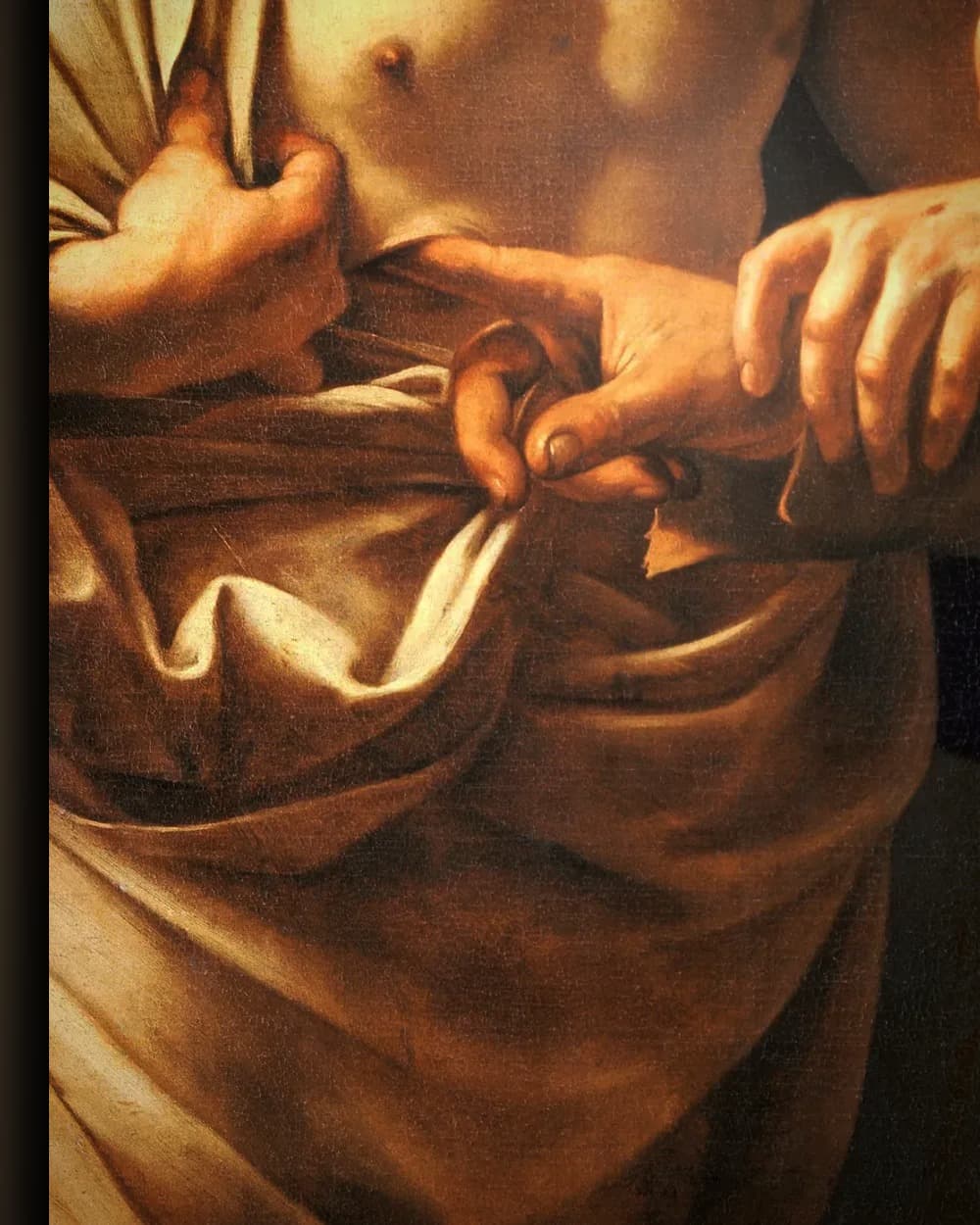 Materiaal en afwerking van De ongelovige Thomas in het wisselframe
