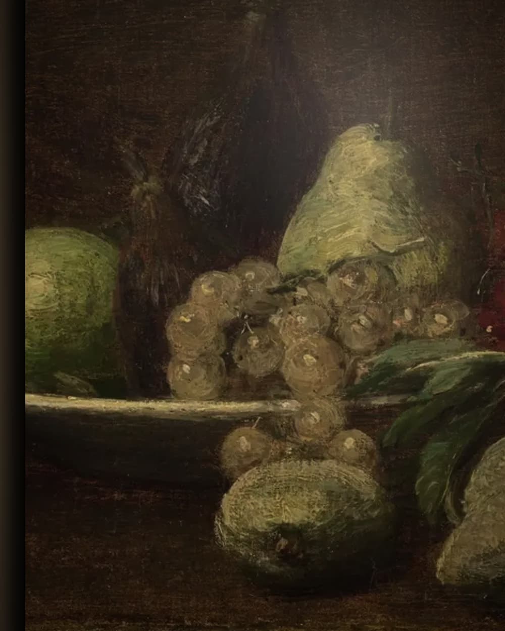 Materiaal en afwerking van Stilleven met fruit in het wisselframe