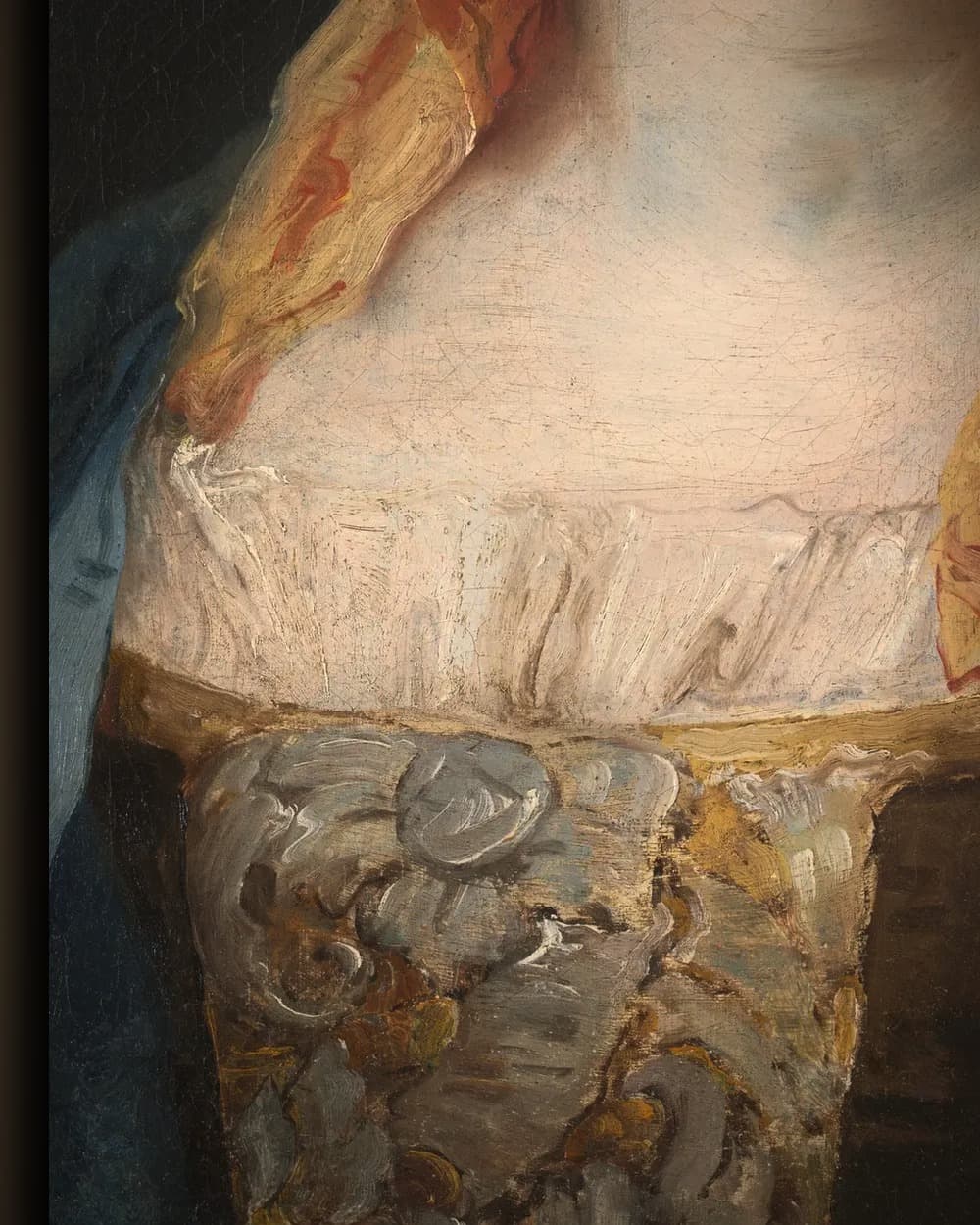 Materiaal en afwerking van Portret van een vrouw in het wisselframe