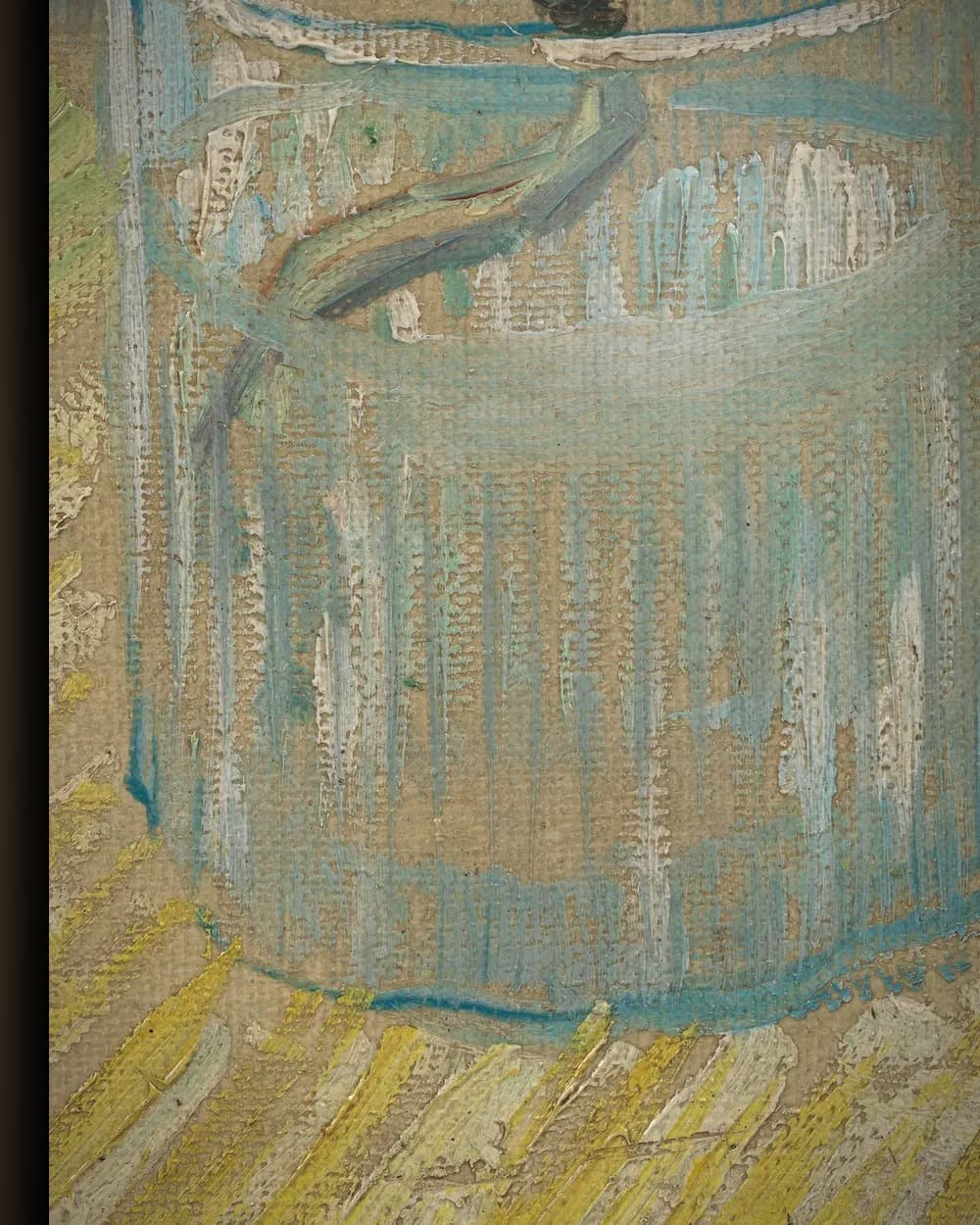 Materiaal en afwerking van Tak bloeiende amandel in een glas in het wisselframe
