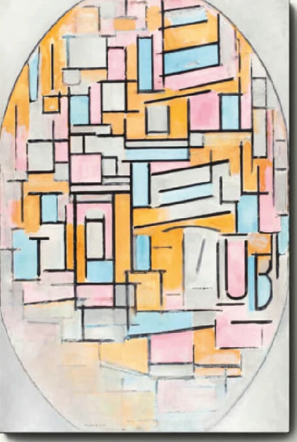 Compositie met Ovaal in Kleurvlakken II – Piet Mondrian