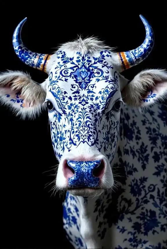 Delftsblauwe koe ||