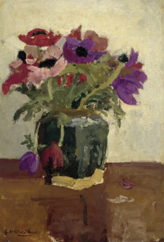 Gemberpot met anemonen