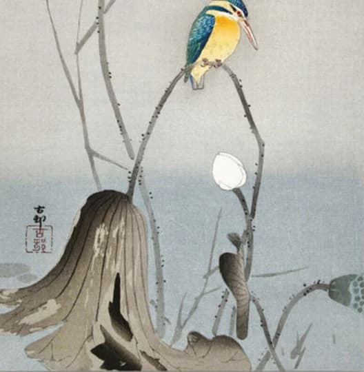 IJsvogel met lotusbloem – Ohara Koson