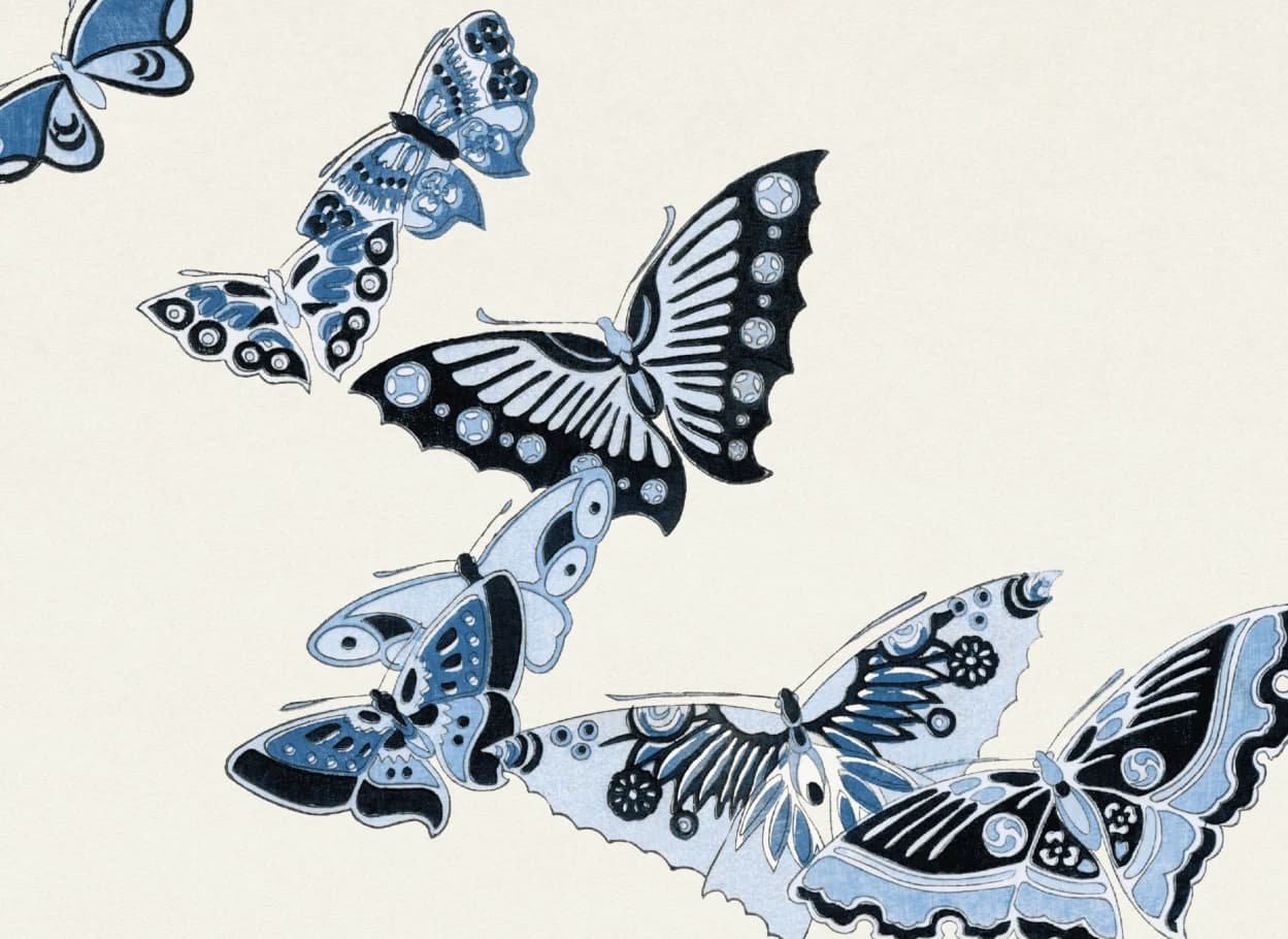 Japanese butterflies 2 – Kamisaka Sekka