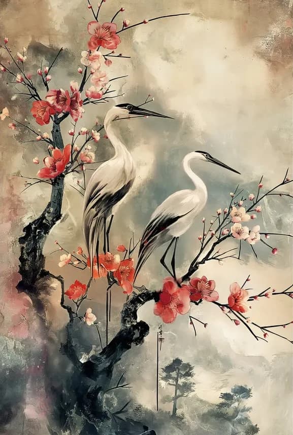 Kersenbloesems Reiger