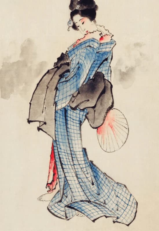 Kimono met ruitontwerp – Katsushika Hokusai