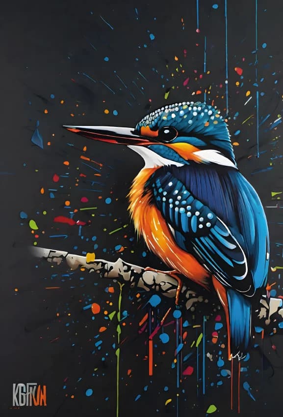 Kleurenvlucht van de IJsvogel