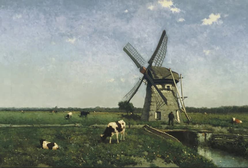 Landschap met Molen bij Schiedam (1873)