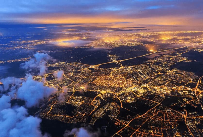 Luchtfoto van Leiden