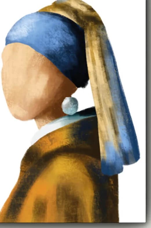 Meisje met de parel (brushed) – Johannes Vermeer