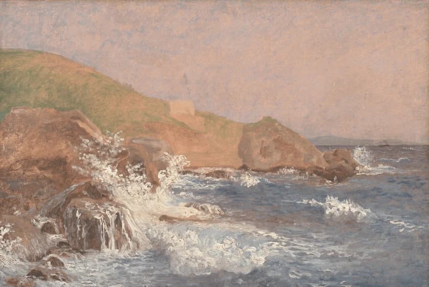 Rotsen en woelig meer, Capri
