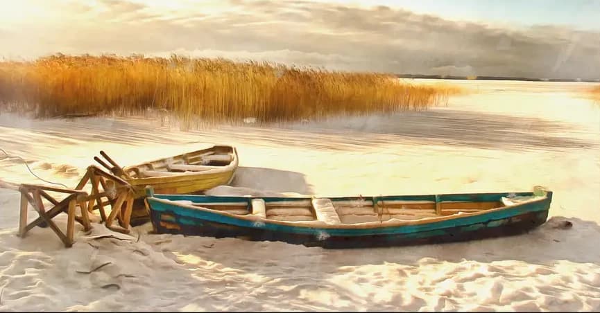 Roeiboot op het Strand