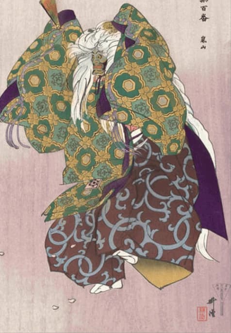 Scène uit het Noh-toneelstuk Arashiyama