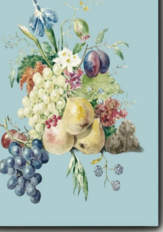 Stilleven met bloemen en fruit