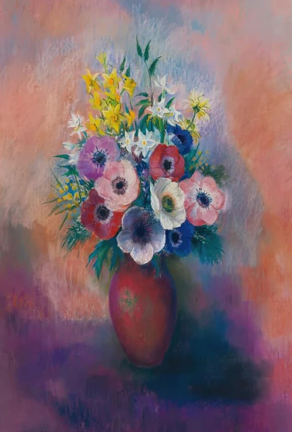 Vaas met anemonen – Odilon Redon