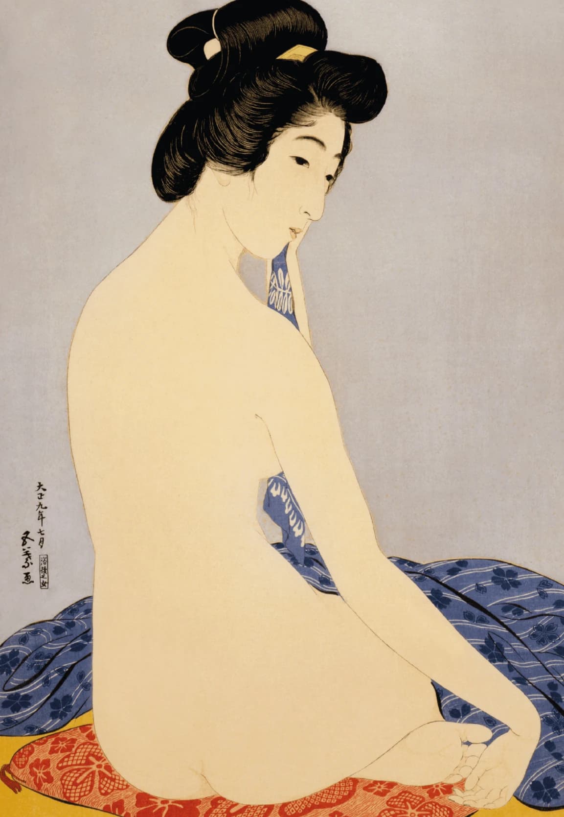 Vrouw na het badderen – Hashiguchi Goyō