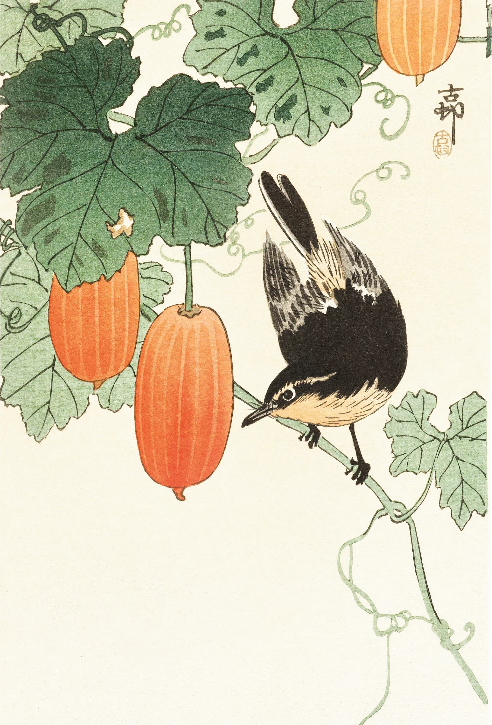 Blauwe paradijsvogel – Ohara Koson