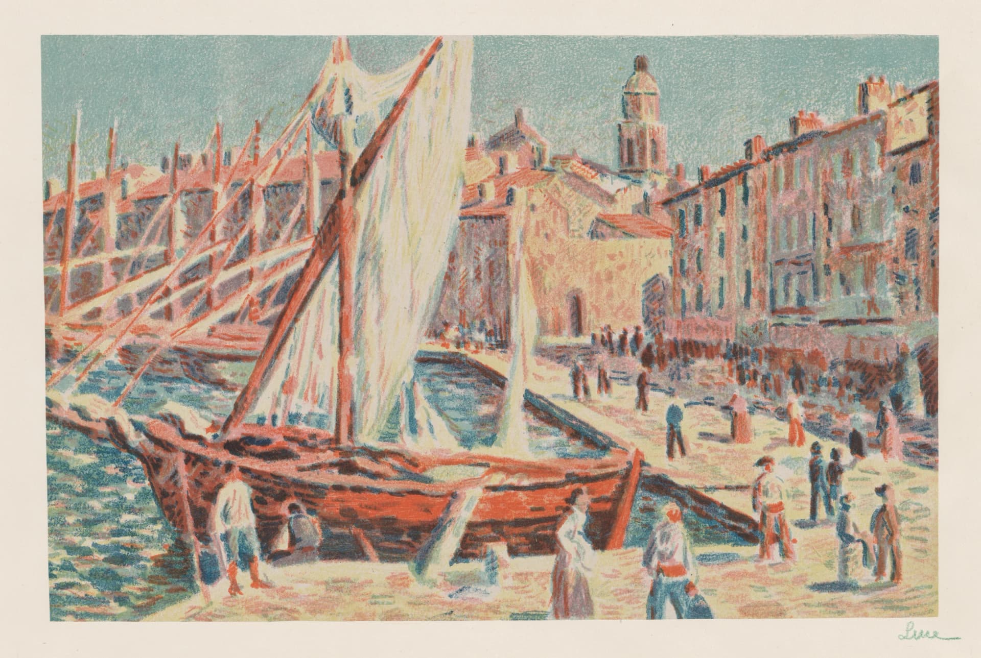 Drukte in de haven – Maximilien Luce