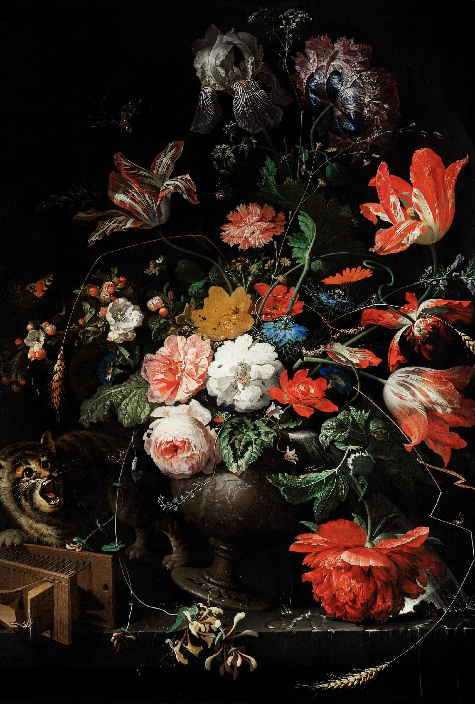Het omgevallen boeket – Abraham Mignon