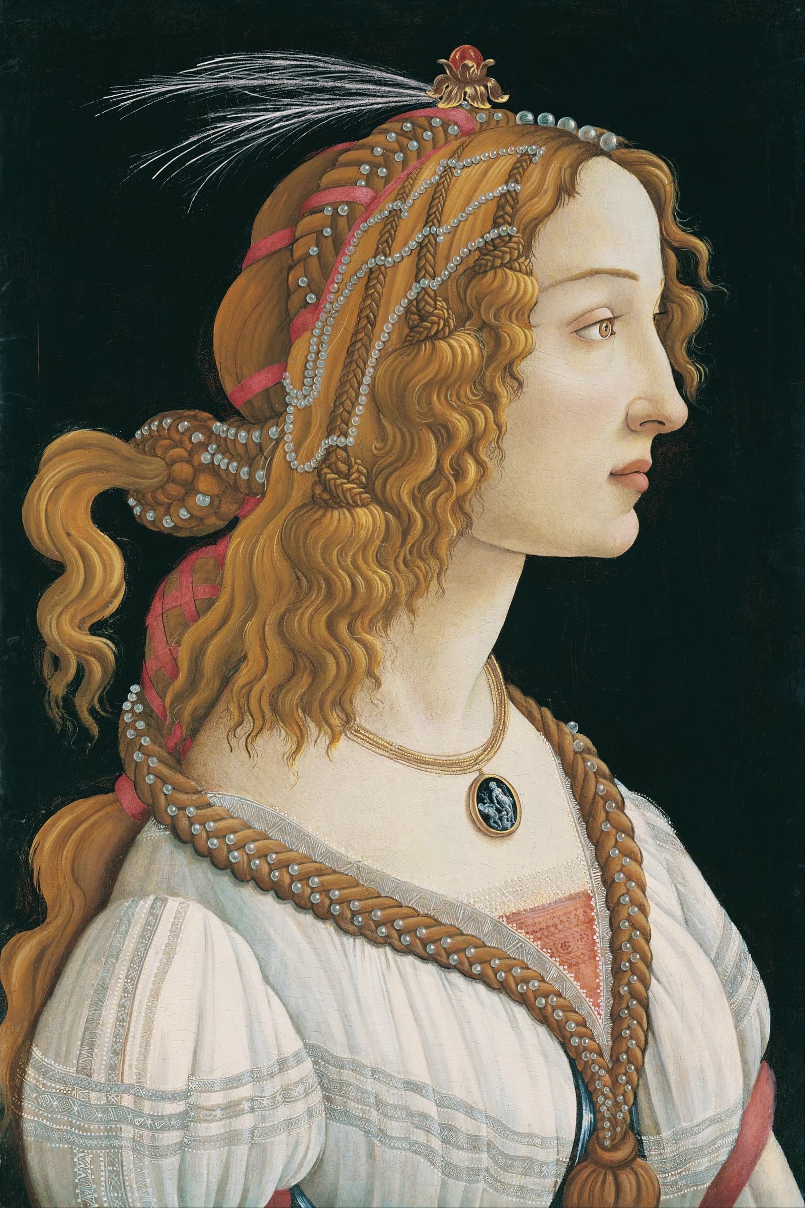 Portret van een dame, Sandro Botticelli
