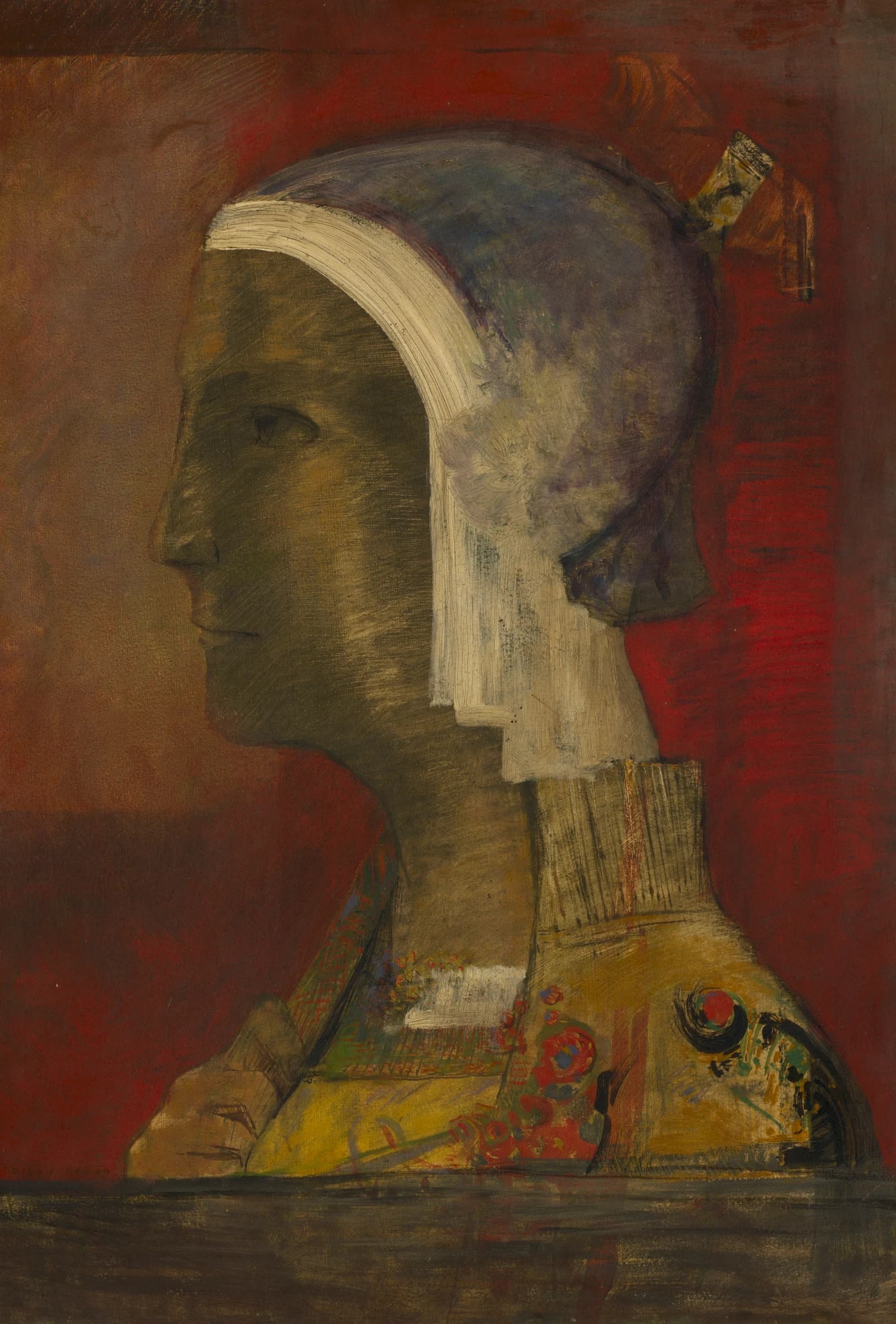 Symbolisch hoofd – Odilon Redon
