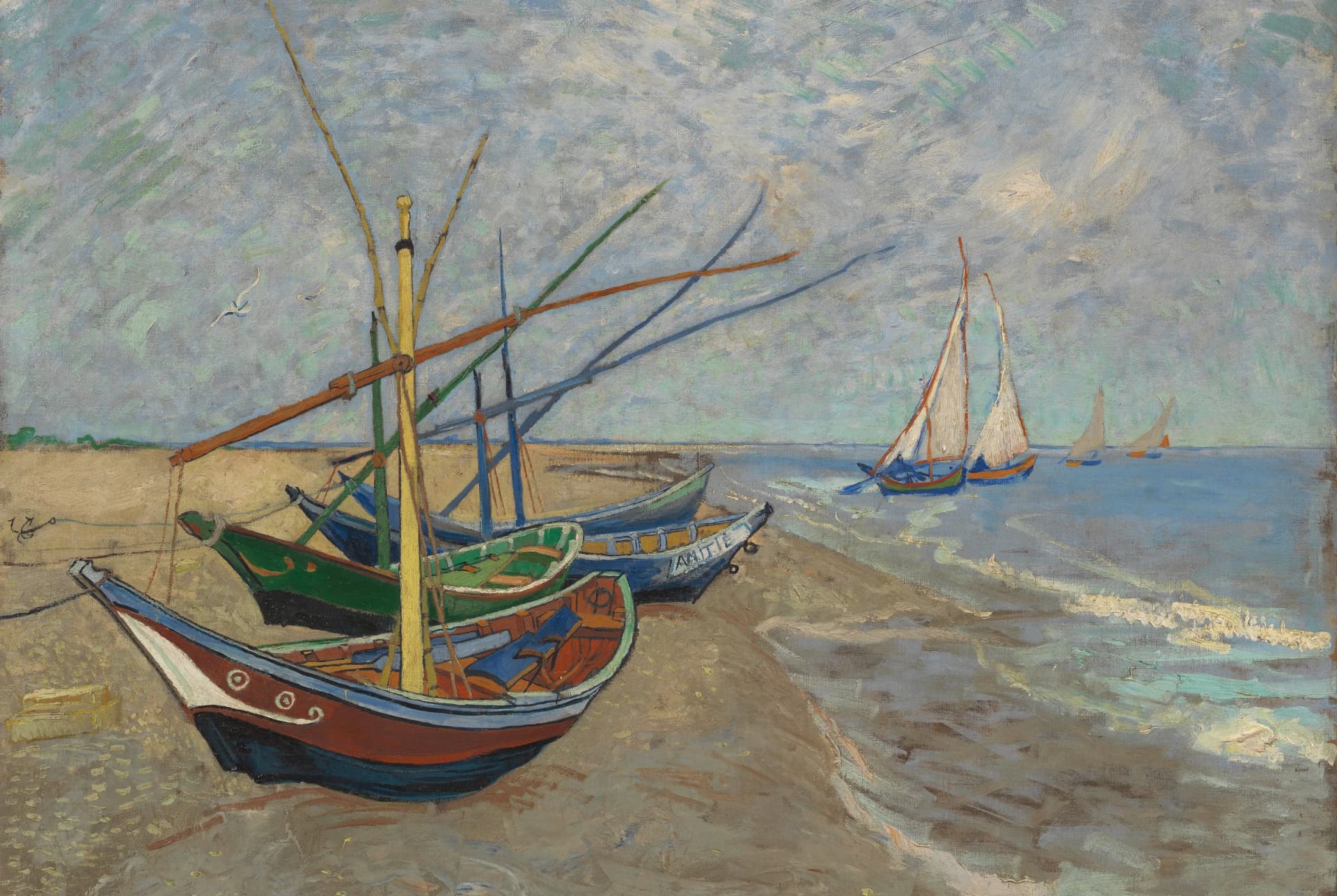 Vissersboten op het strand van Saintes-Maries – Vincent van Gogh