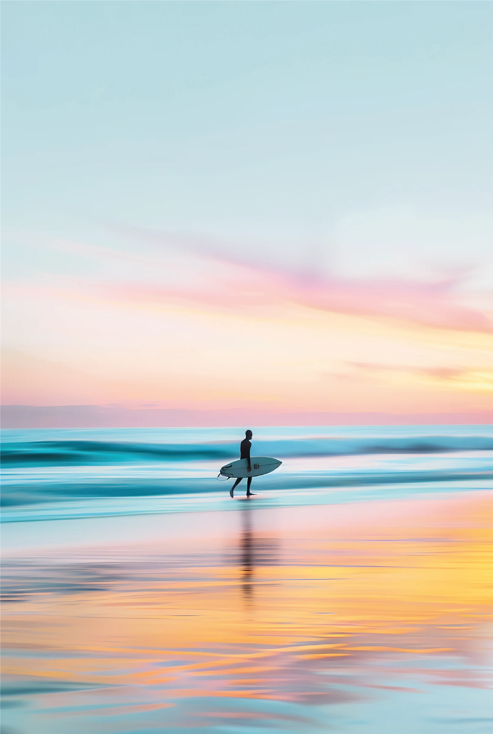 Zonsondergang Surfer