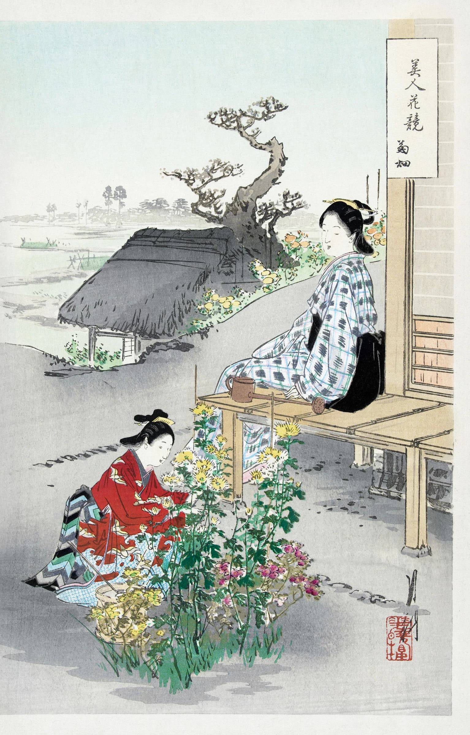 Zorg voor de chrysanten – Ogata Gekko