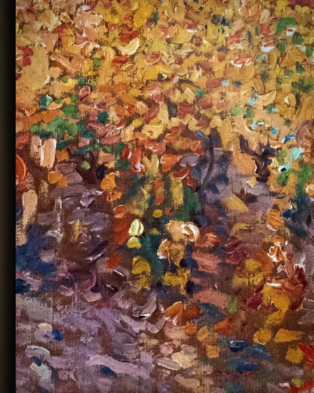 Materiaal en afwerking van Kleurrijke wijngaard in de herfst in het wisselframe