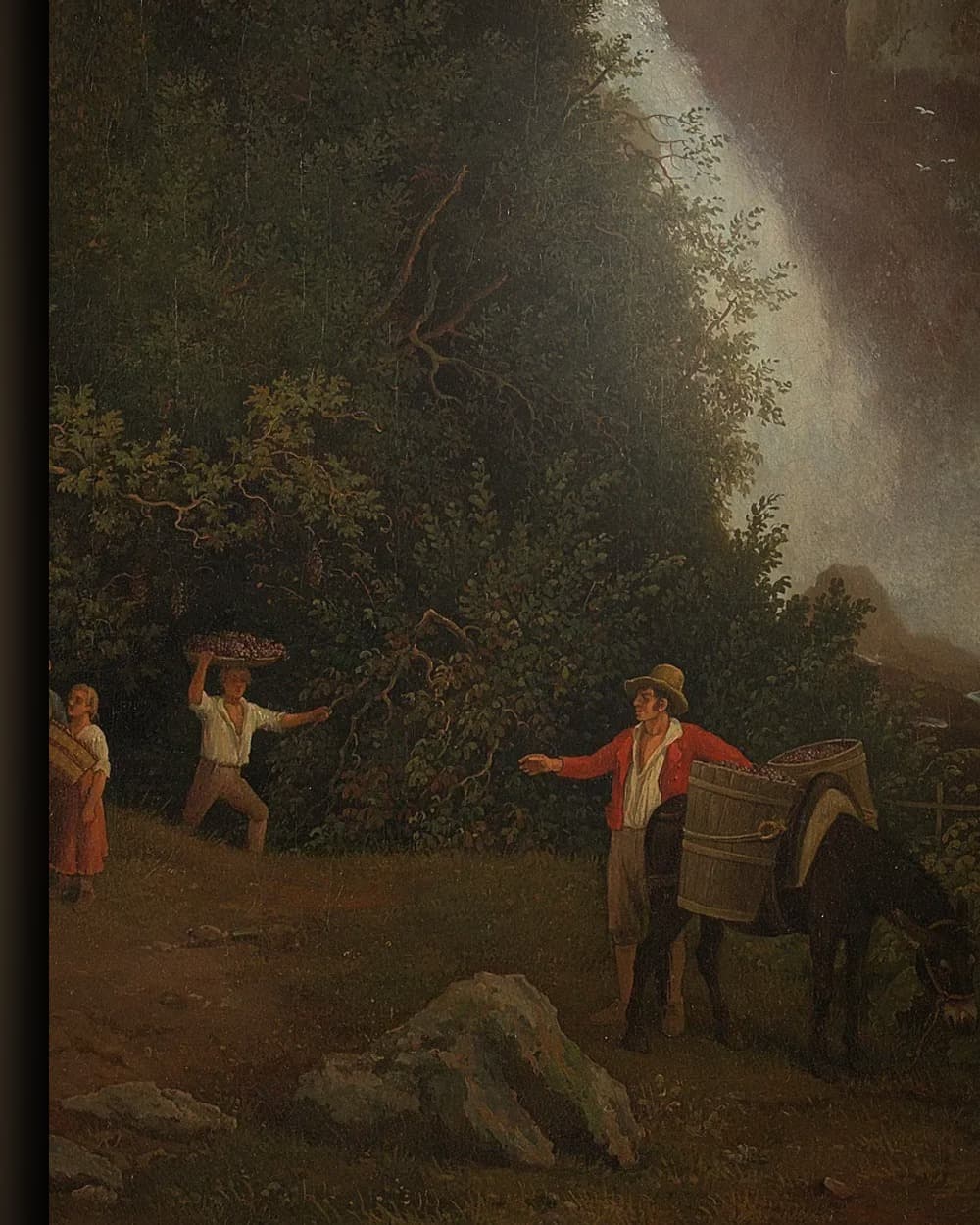 Materiaal en afwerking van De waterval bij Tivoli in het wisselframe