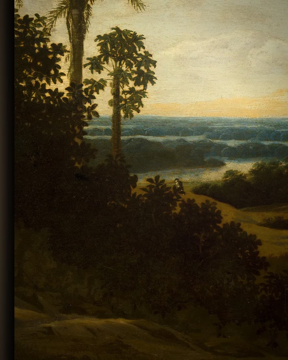 Materiaal en afwerking van Tropisch landschap met figuren in het wisselframe