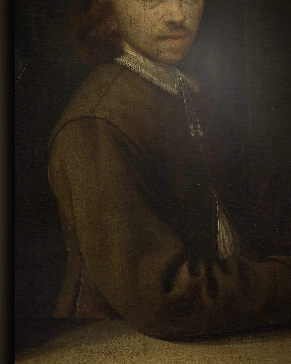 Materiaal en afwerking van Portret van een schilder in het wisselframe