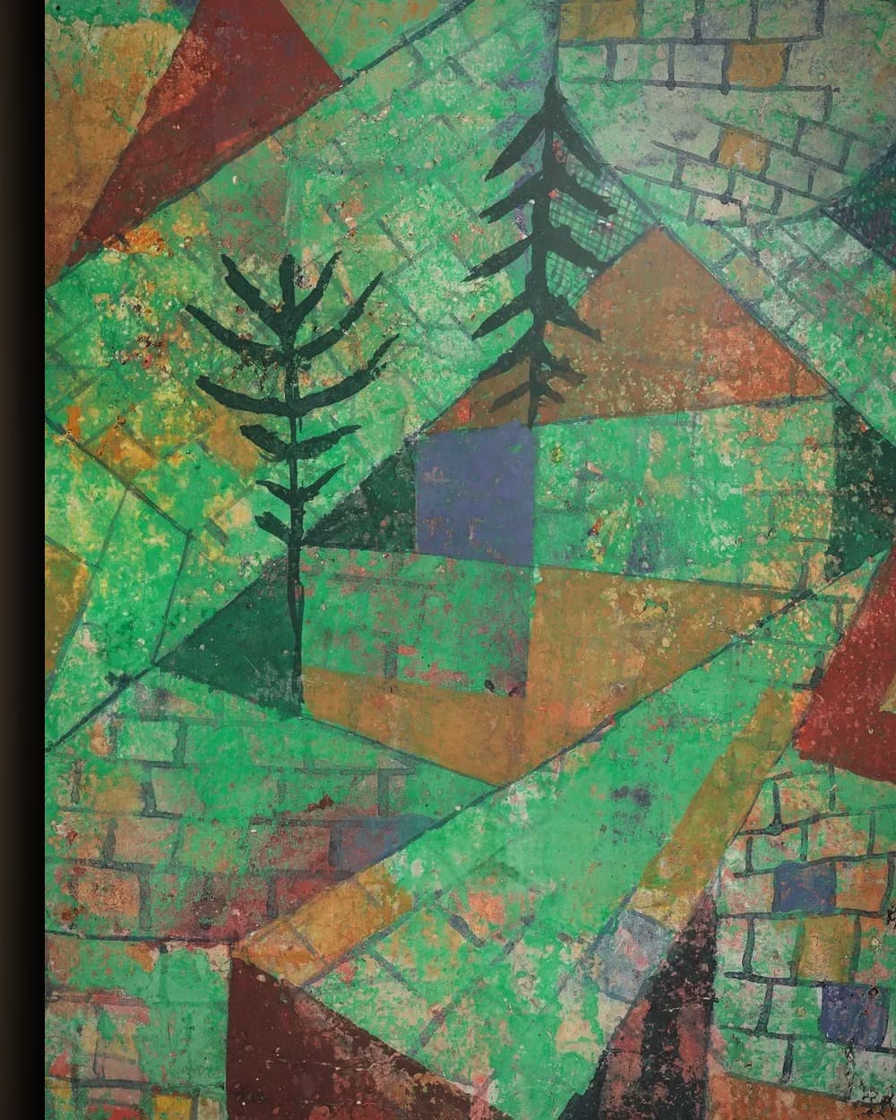 Materiaal en afwerking van Abstract Berglandschap in het wisselframe
