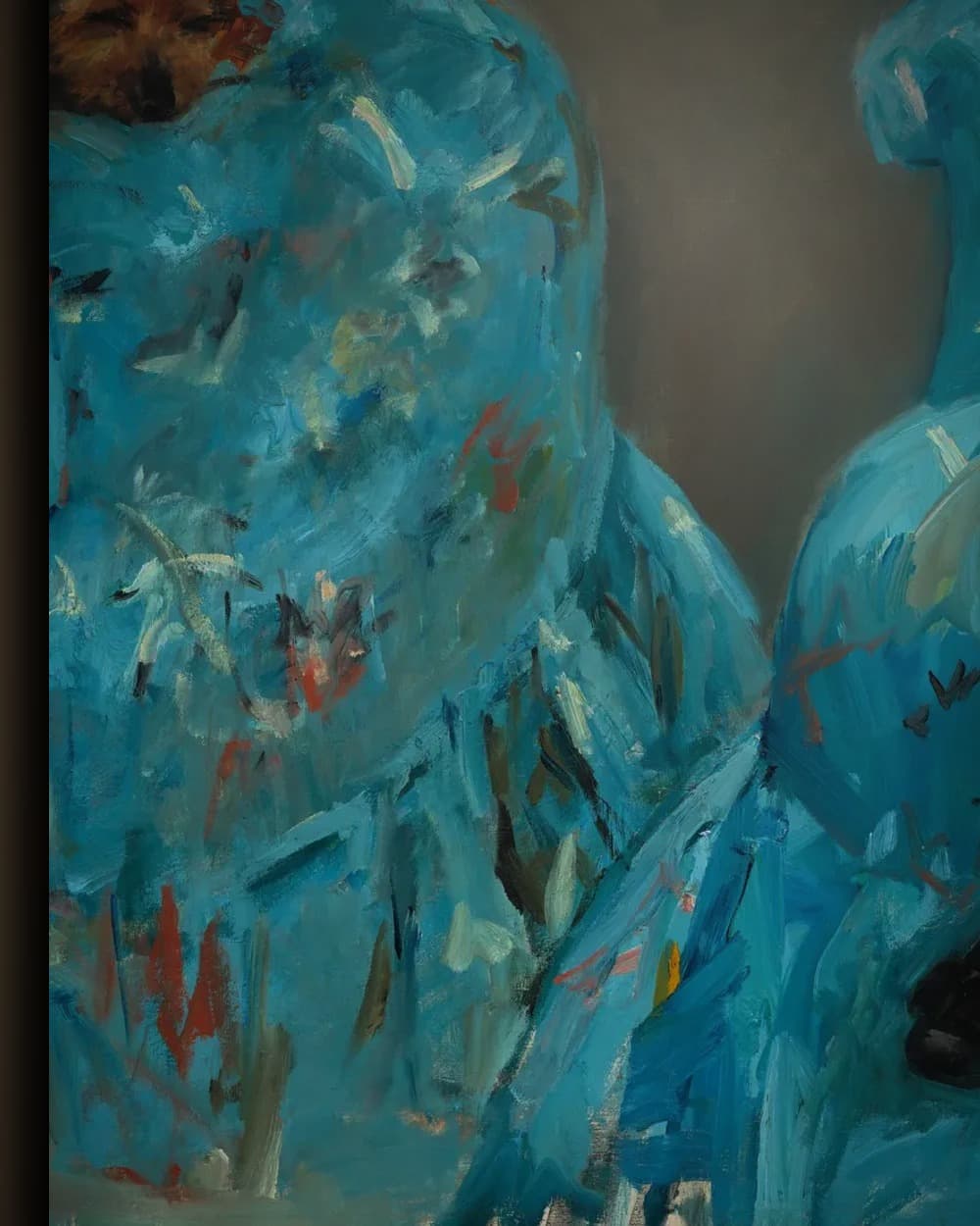 Materiaal en afwerking van Little Girl in a Blue Armchair in het wisselframe