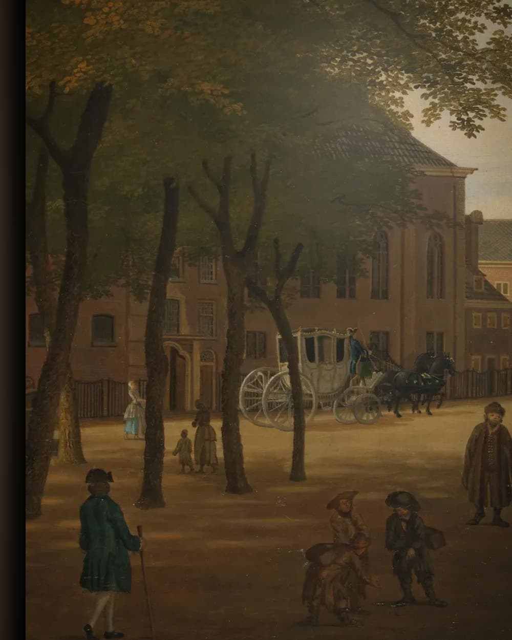Materiaal en afwerking van Gezicht op de Houtmarkt te Amsterdam in het wisselframe