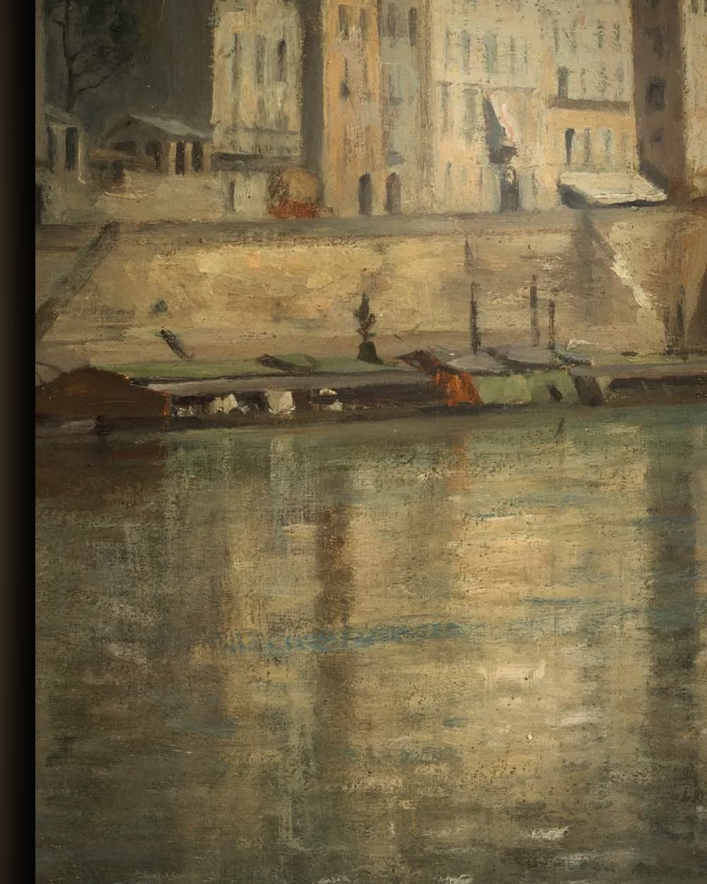 Materiaal en afwerking van Stadsleven aan de Seine in het wisselframe