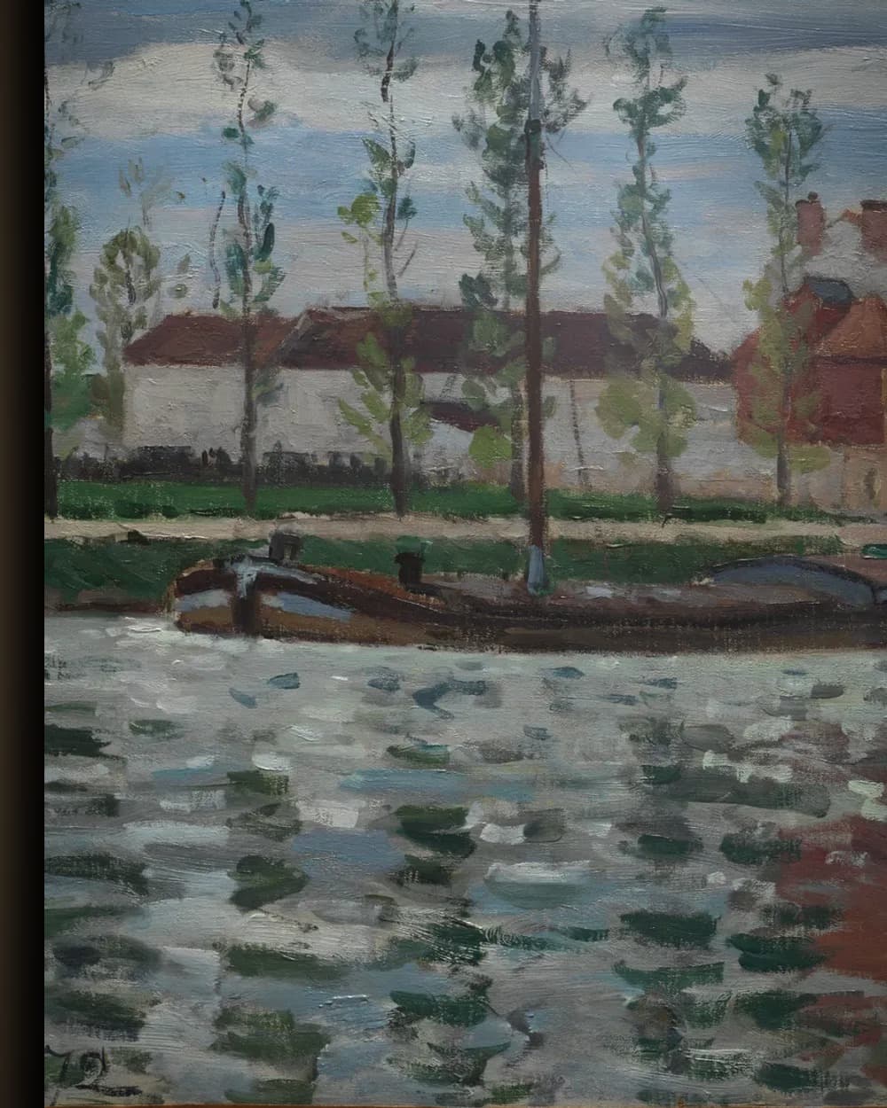Materiaal en afwerking van De sluis bij Pontoise in het wisselframe
