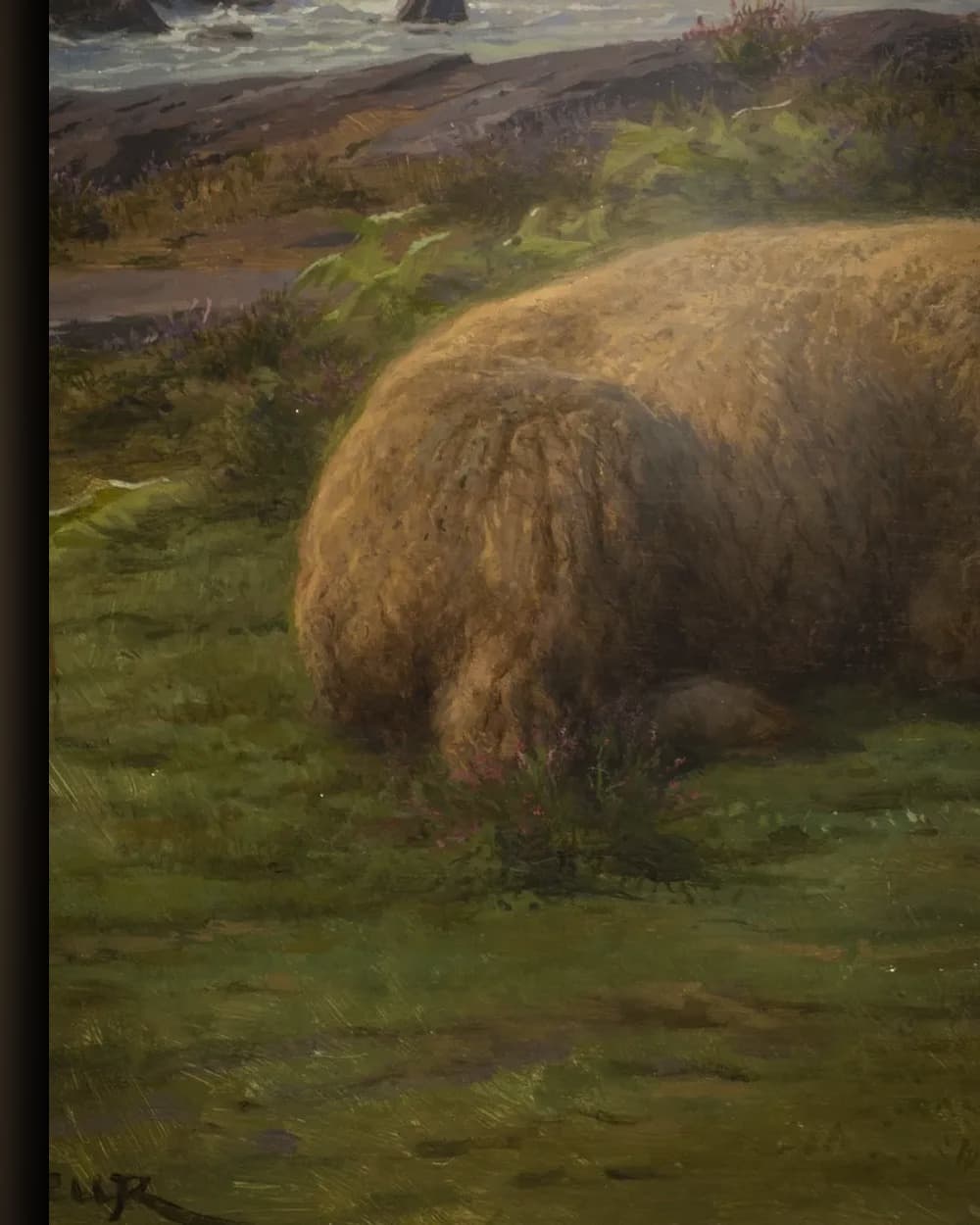 Materiaal en afwerking van Schapen aan zee in het wisselframe