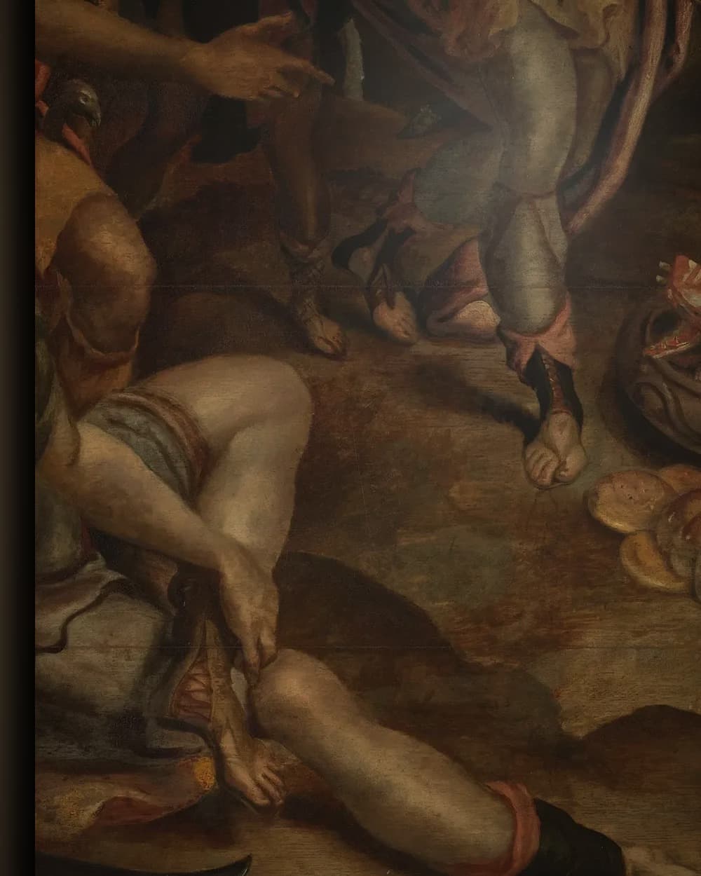 Materiaal en afwerking van De ontmoeting van David en Abigaïl in het wisselframe