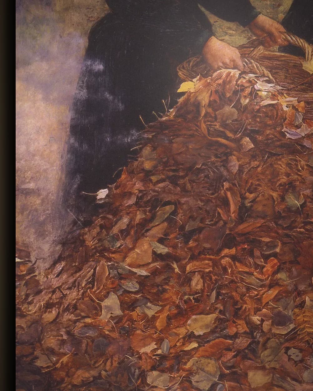 Materiaal en afwerking van Autumn Leaves (1856) in het wisselframe
