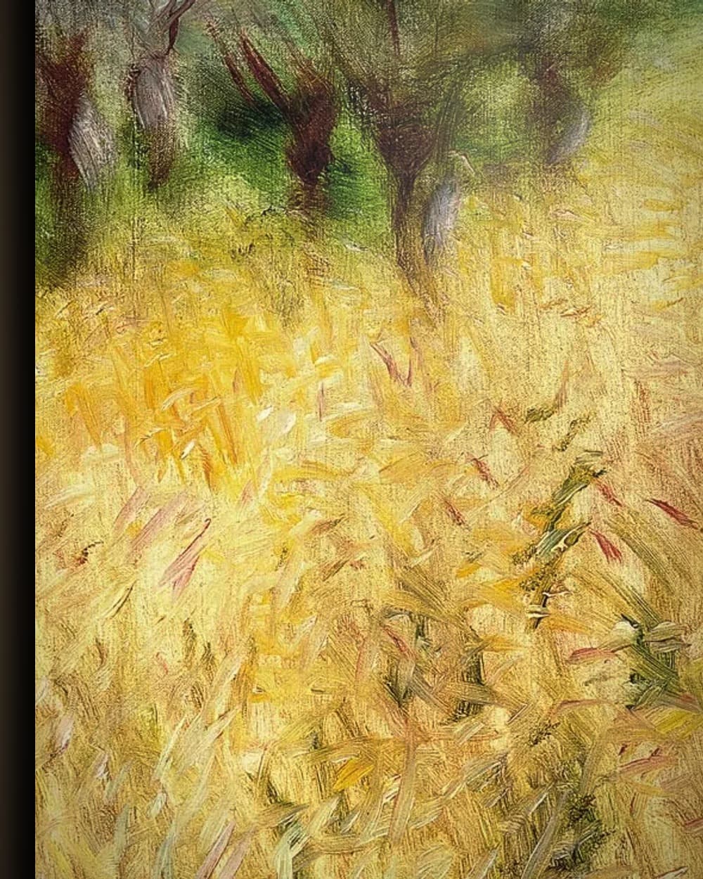 Materiaal en afwerking van Korenveld (Campo de trigo, 1879) in het wisselframe
