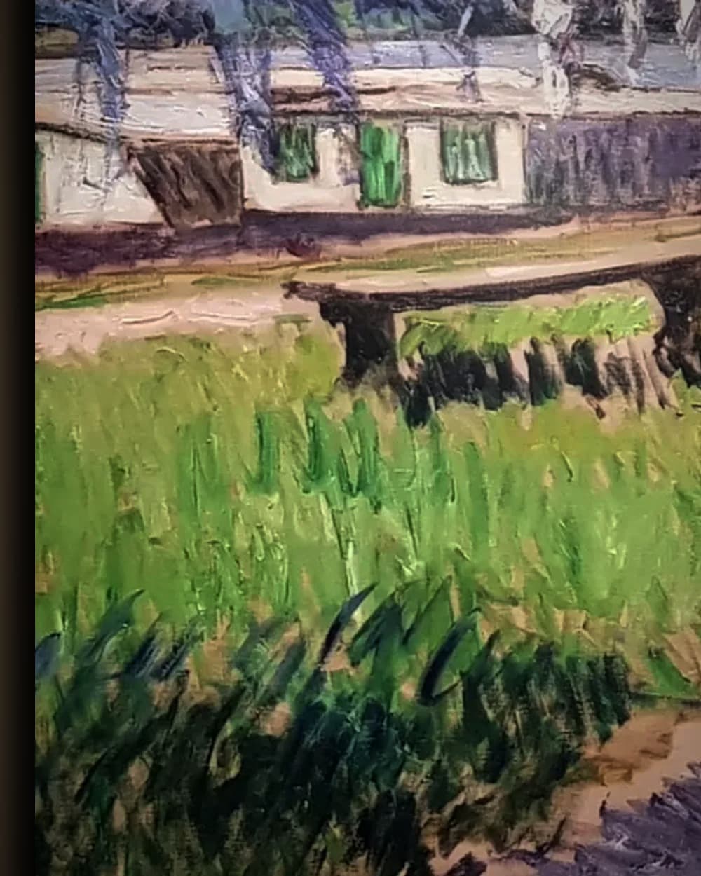 Materiaal en afwerking van Drogend wasgoed aan de oever van de Seine in het wisselframe