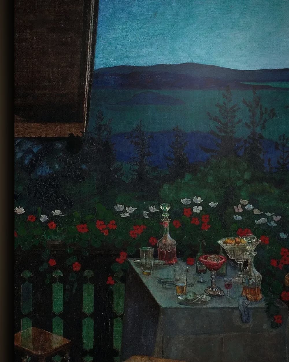 Materiaal en afwerking van Zomernacht (1899) in het wisselframe