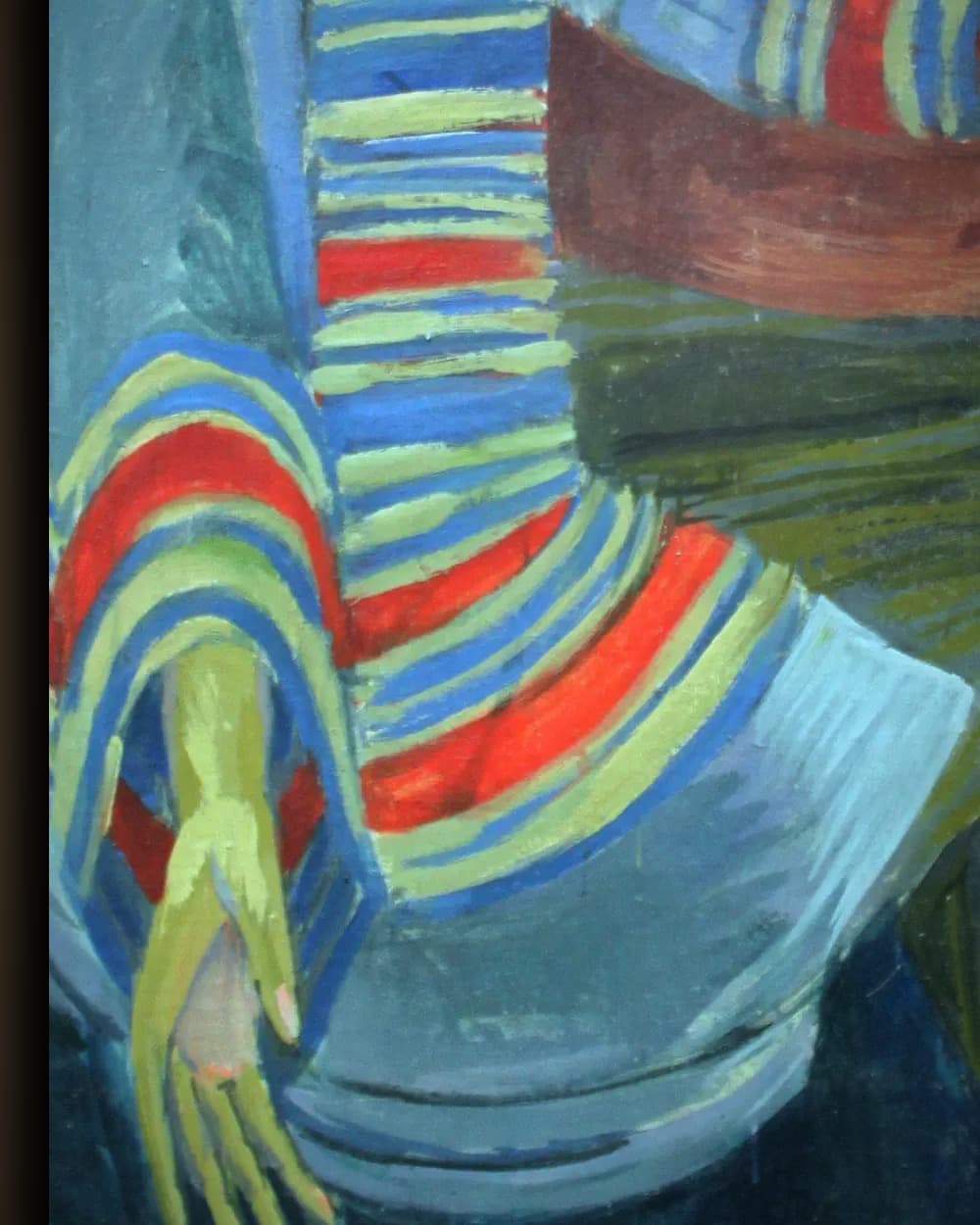 Materiaal en afwerking van De drinker, zelfportret in het wisselframe