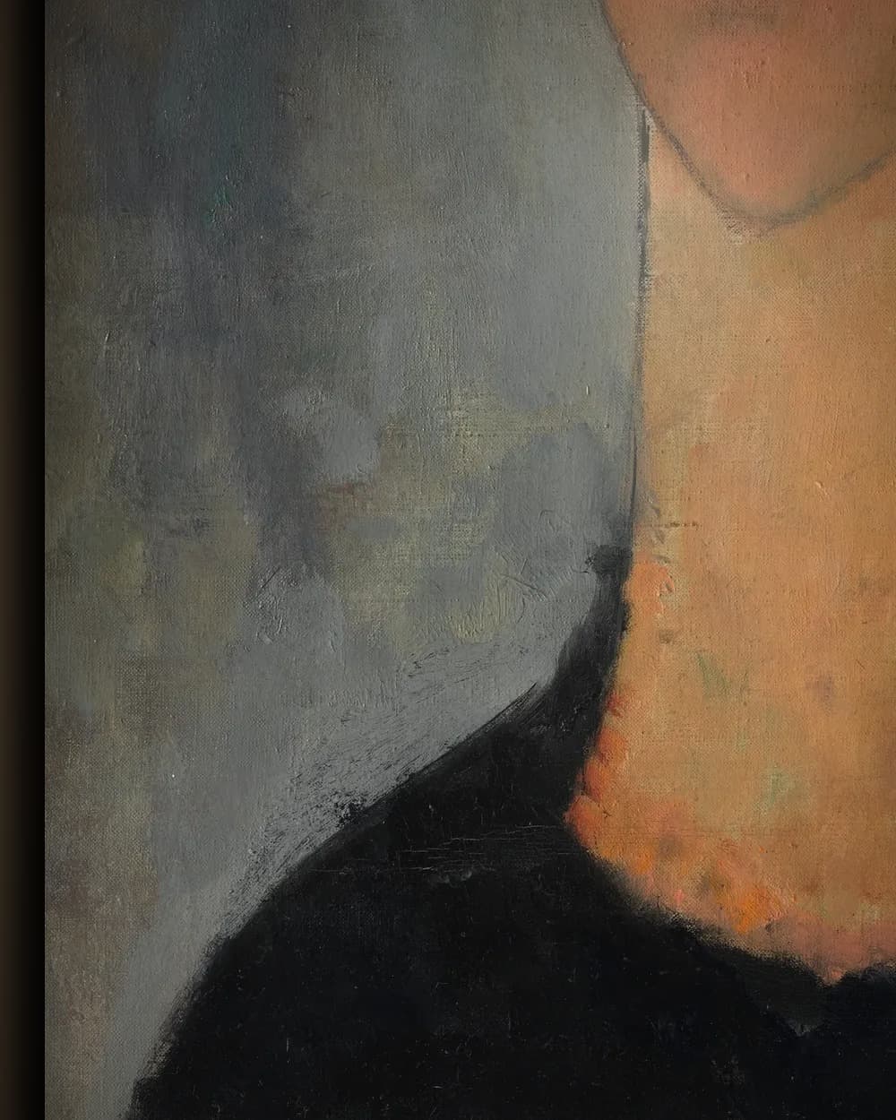 Materiaal en afwerking van Portret van mevrouw Zborowska in het wisselframe