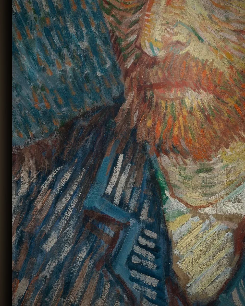 Materiaal en afwerking van Zelfportret met grijze vilthoed in het wisselframe