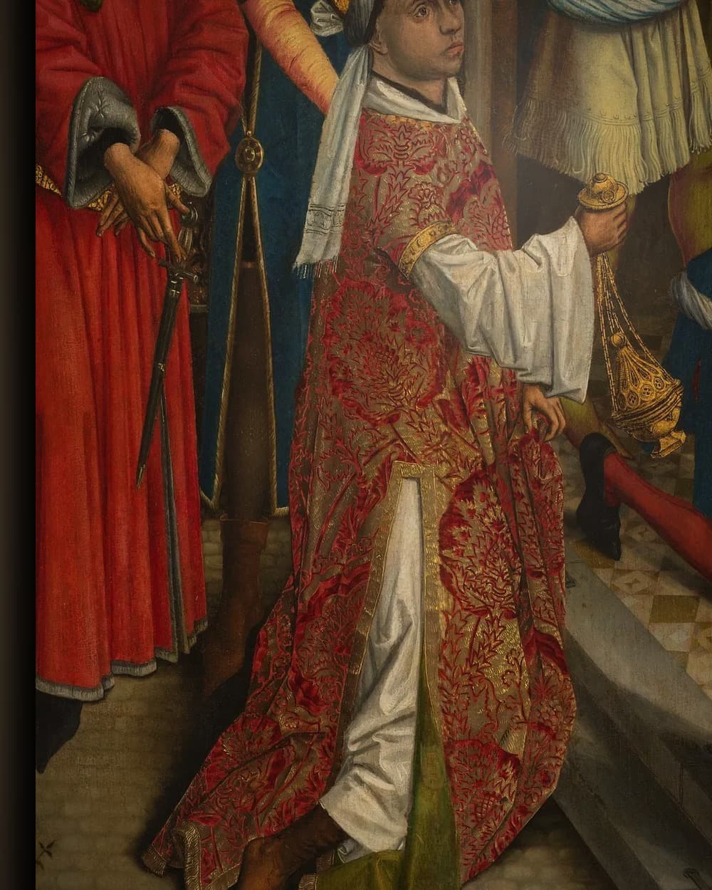 Materiaal en afwerking van Augustinus offert aan een afgod van de manicheeërs in het wisselframe