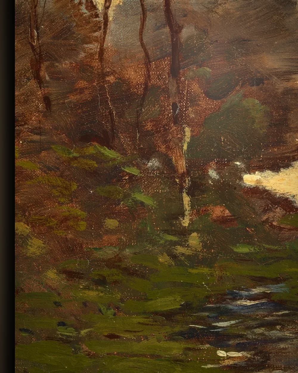 Materiaal en afwerking van Bospad in de herfstzon in het wisselframe