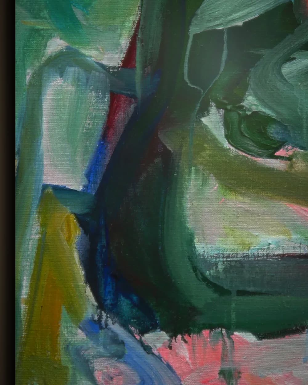 Materiaal en afwerking van Groene Harmonie in het wisselframe